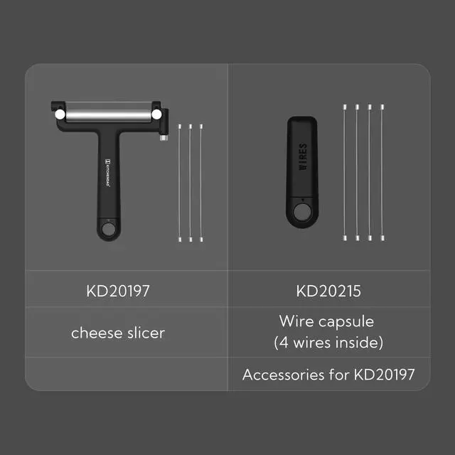Alt view image 7 of 7 - Adjustable Wire Cheese Slicer Cutter, 50% Stronger Wires with 2nd Gen Wire Fixing Mechanism, Adjustable Hand-Held Wire Cheese Cutter, Quick Replacement, Dishwasher Safe, with 3 Extra Wires