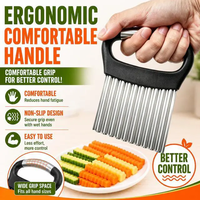 Alt view image 6 of 7 - Large Crinkle Cutter for Veggies, Stainless Steel Wave Cutter