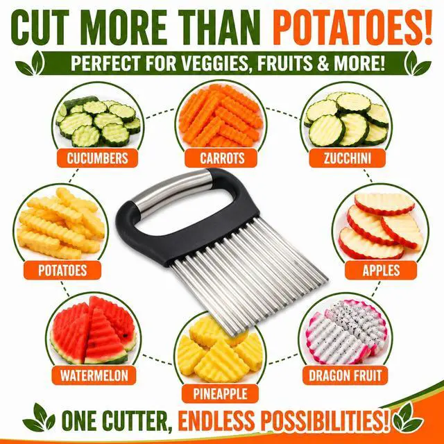 Alt view image 7 of 7 - Large Crinkle Cutter for Veggies, Stainless Steel Wave Cutter