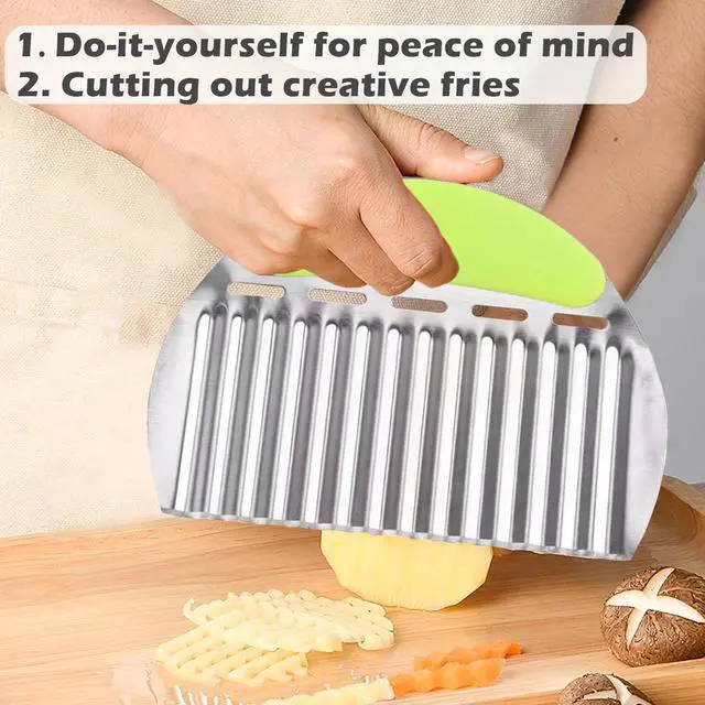 Alt view image 2 of 7 - Large Crinkle Cutter French Fry Cutter, Potato Wavy Chopper