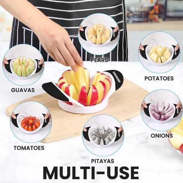 Alt view image 5 of 7 - Blade Apple Slicer and Corer - 4.72 Inch Sharp Stainless Steel Apple Cutter - Professional Apple Divider Tool for Quick Slices - Easy to Use & Clean - Slice Fruits with Ease - Black