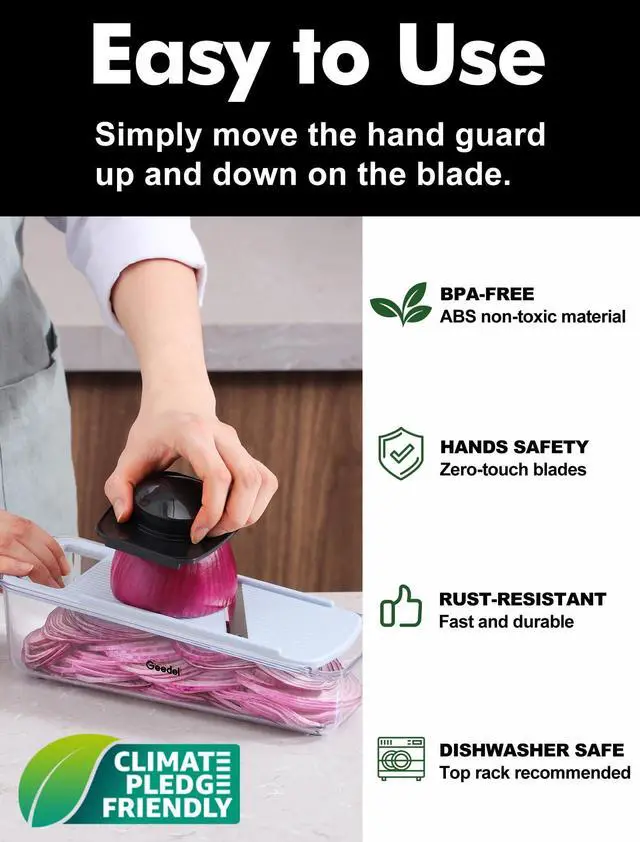 Alt view image 2 of 7 - Professional Mandoline Slicer for Kitchen, Multi Purpose Vegetable Slicer Cutter, Vegetable Cutter Onion Cutter for Veggie Fruit Cheese