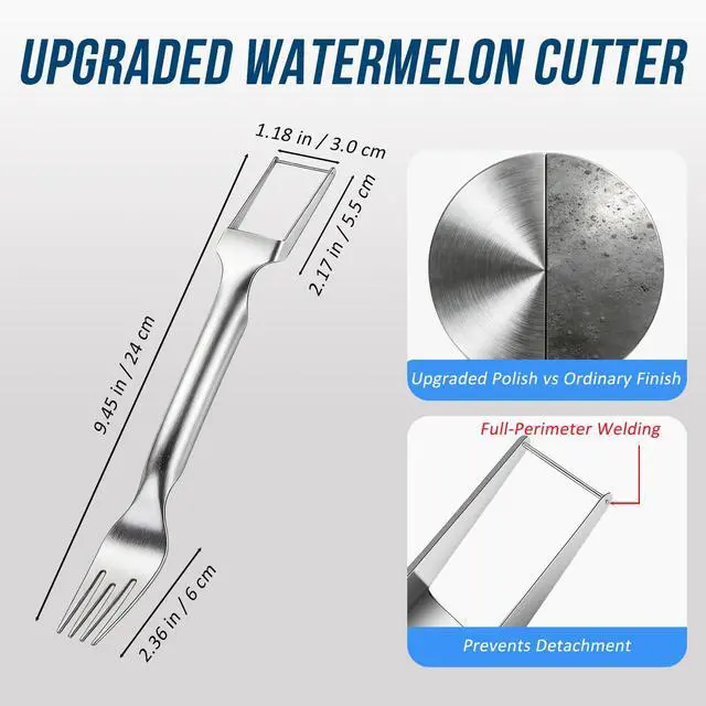 Alt view image 3 of 7 - Watermelon Cutter Slicer,2-in-1 Stainless Steel Fruit Fork for Home Kitchen