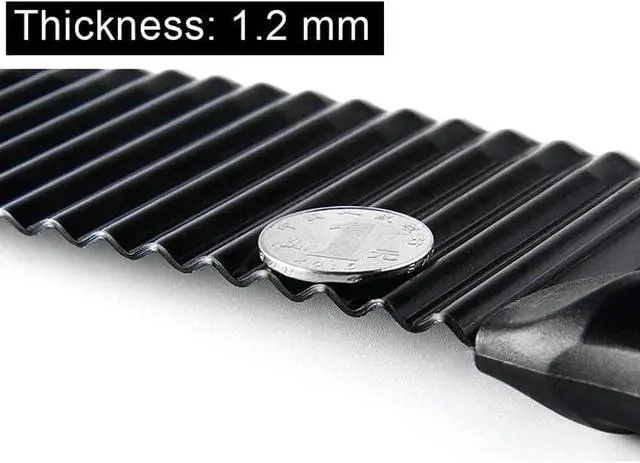 Alt view image 3 of 7 - Crinkle Potato Cutter 2.9" x 11.8" Stainless Steel Waves French Fries Slicer Handheld Chipper Chopper, Vegetable Salad Chopping Knife Home Kitchen Wavy Blade Cutting Tool, Black (1 Pack)