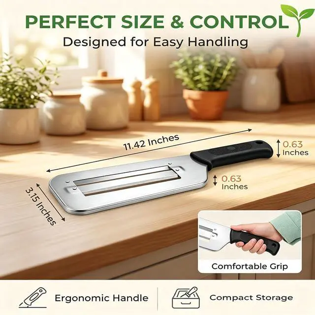Alt view image 3 of 7 - Cabbage Shredder Vegetable Slicer Cole Slaw Knife Lettuce Shredding Hand Held Peeler Stainless Steel Tool Veggie Cutter Cut Chopper Japanese Multifunctional Thickened Fruit Julienne