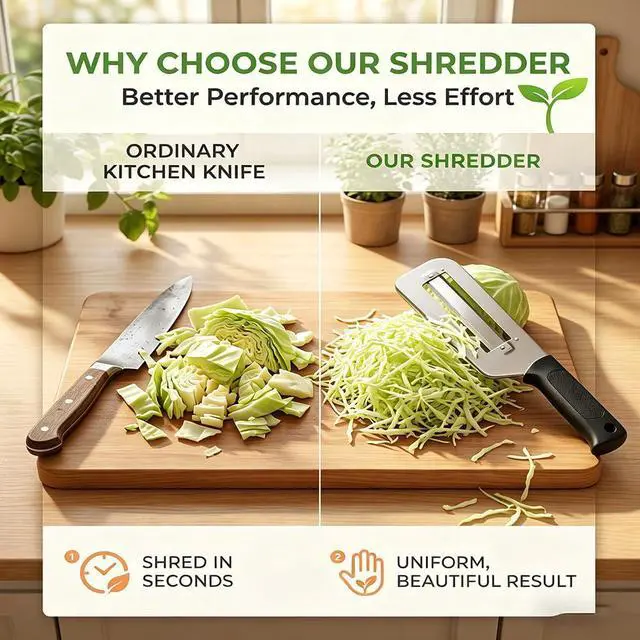Alt view image 4 of 7 - Cabbage Shredder Vegetable Slicer Cole Slaw Knife Lettuce Shredding Hand Held Peeler Stainless Steel Tool Veggie Cutter Cut Chopper Japanese Multifunctional Thickened Fruit Julienne