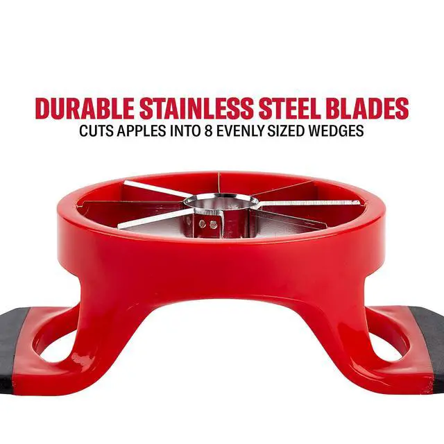 Alt view image 4 of 7 - Touch Apple Wedger with Stainless Steel Cutting Edges and Protective Cover, Red