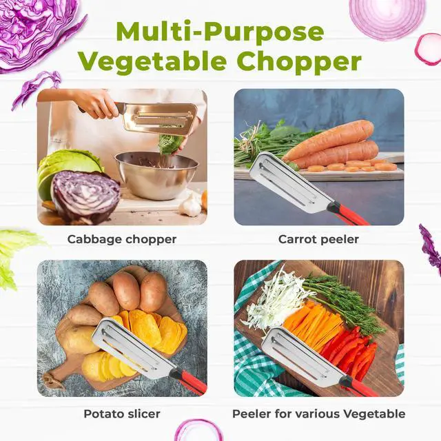 Alt view image 3 of 7 - Cabbage Shredder Lettuce Chopper Lettuce Shredder - Cabbage Slicer Shredder for Sauerkraut Cabbage Cutter Lettuce Cutter - Shraded Knife Sauerkraut Cutter Cabbage Cutting rallador de repollo