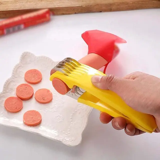 Alt view image 3 of 6 - Yellow Food Manual Slicer, Stainless Steel Food Slicer, Banana Strawberry Cucumber Carrot Egg Vegetable Fruit Multifunctional, Handheld Portable Peeling, Grating and Slicing Tools
