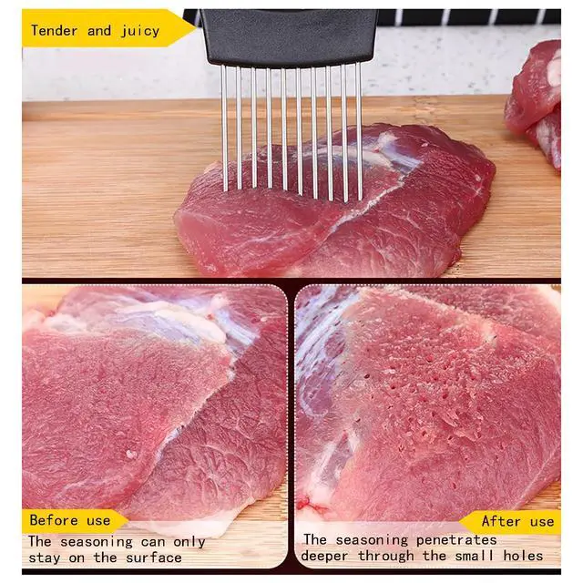 Alt view image 3 of 7 - Stainless Steel Onion Slicer Holder with Finger Guards, Multi-Purpose Fruit Vegetable Cutting Kitchen Tool