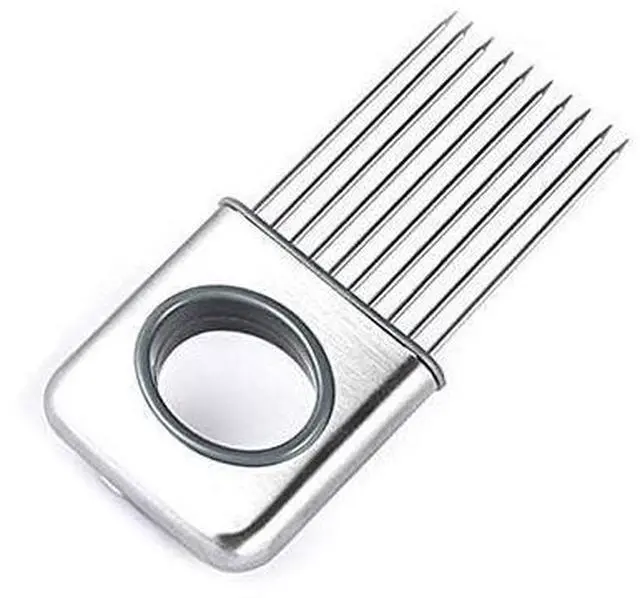 Alt view image 2 of 7 - Stainless Steel Onion Cut Holder Slicer With 10 Even Prong Easy Hold Vegetable To Cut Tomato Lemon Potatoes And Loosen Meat Kitchen Tools(Silver)