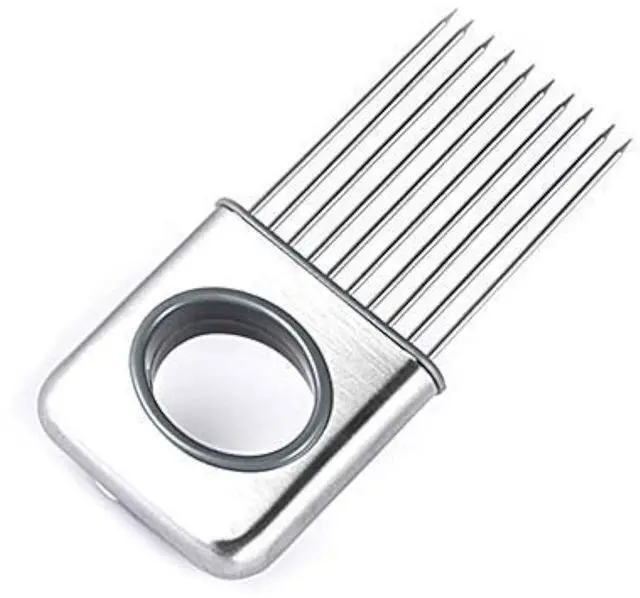 Main image of Stainless Steel Onion Cut Holder Slicer With 10 Even Prong Easy Hold Vegetable To Cut Tomato Lemon Potatoes And Loosen Meat Kitchen Tools(Silver)