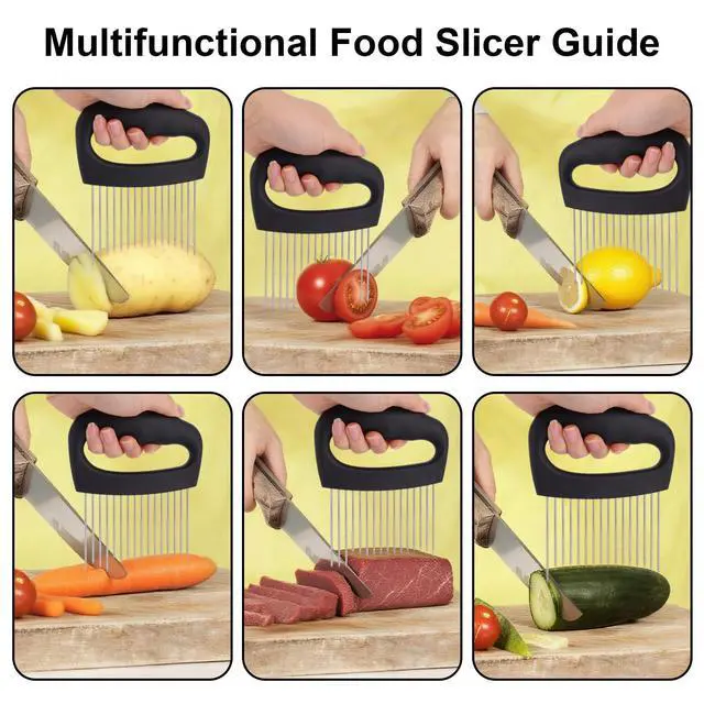Alt view image 3 of 7 - Onion Holder for Slicing, Extra-Large Onion Slicer Tool Kit with 16 Long Needles & 10 Long Needles Vegetable Chopper Cutter Kitchen Appliance Gadget Utensils for Tomatoes Potatoes Meat Tenderizer