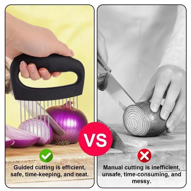 Alt view image 6 of 7 - Onion Holder for Slicing, Extra-Large Onion Slicer Tool Kit with 16 Long Needles & 10 Long Needles Vegetable Chopper Cutter Kitchen Appliance Gadget Utensils for Tomatoes Potatoes Meat Tenderizer