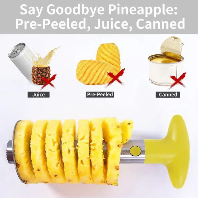 Alt view image 6 of 7 - Pineapple Corer Cutter, Stainless Steel Fruit Peeler Slicer - Upgraded, Reinforced Thicker Blade, Core Remover with Measure Mark, Kitchen Tool for Diced Pineapple Rings