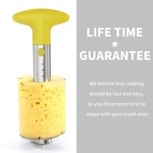 Alt view image 7 of 7 - Pineapple Corer Cutter, Stainless Steel Fruit Peeler Slicer - Upgraded, Reinforced Thicker Blade, Core Remover with Measure Mark, Kitchen Tool for Diced Pineapple Rings