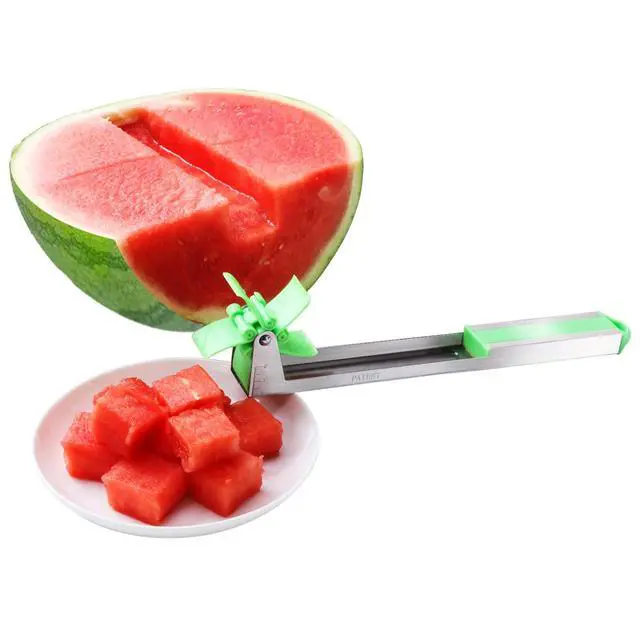 Alt view image 5 of 7 - Watermelon Slicer Cutter - Stainless Steel Knife Corer Fruit Vegetable Tools Kitchen Gadgets with Melon Baller Scoop Extra
