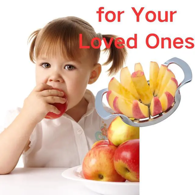 Alt view image 5 of 7 - Stainless Steel Apple Slicer and Corer - Sturdy and Sharp slicesUpgraded 12-Blade Extra Large Apple Cutter & Heavy Duty Divider for Vegetables & Fruits up to 4 Inch Apples Slicing Core Remover Tool