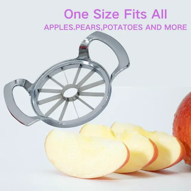 Alt view image 4 of 7 - Stainless Steel Apple Slicer and Corer - Sturdy and Sharp slicesUpgraded 12-Blade Extra Large Apple Cutter & Heavy Duty Divider for Vegetables & Fruits up to 4 Inch Apples Slicing Core Remover Tool