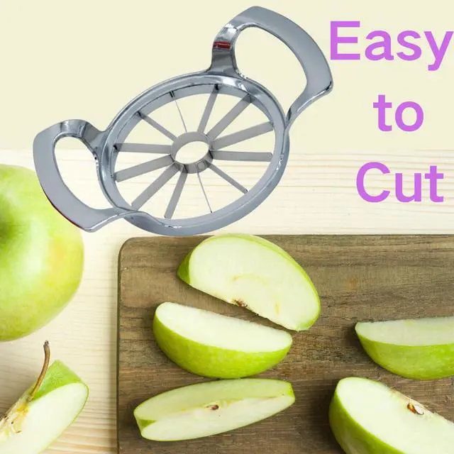 Alt view image 6 of 7 - Stainless Steel Apple Slicer and Corer - Sturdy and Sharp slicesUpgraded 12-Blade Extra Large Apple Cutter & Heavy Duty Divider for Vegetables & Fruits up to 4 Inch Apples Slicing Core Remover Tool