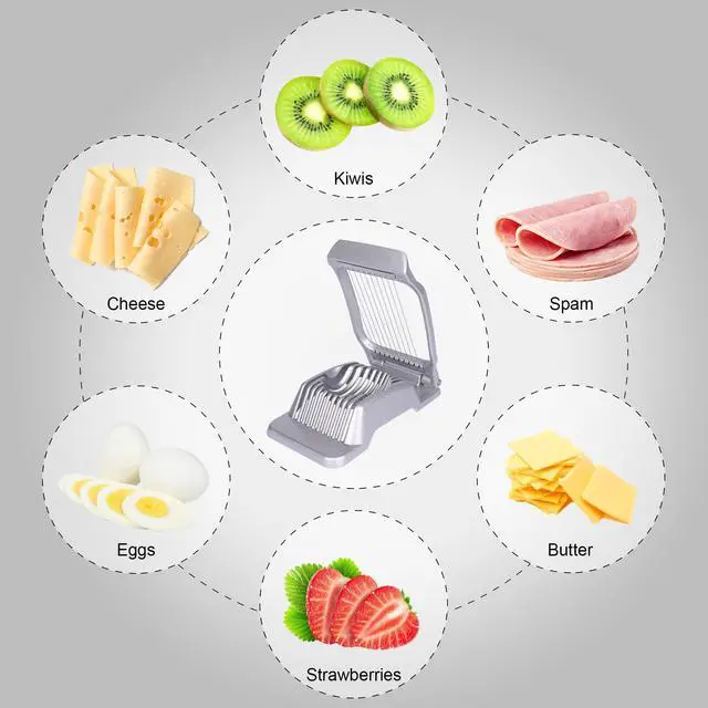 Alt view image 3 of 6 - Egg Slicer for Hard Boiled Eggs Egg Cutter Strawberry Slicer Heavy Duty Aluminium Slicer Stainless Steel Wire Multipurpose Egg Slicer Dicer for Soft Fruit Mushroom,Egg Slicer