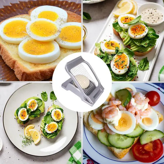 Alt view image 5 of 6 - Egg Slicer for Hard Boiled Eggs Egg Cutter Strawberry Slicer Heavy Duty Aluminium Slicer Stainless Steel Wire Multipurpose Egg Slicer Dicer for Soft Fruit Mushroom,Egg Slicer