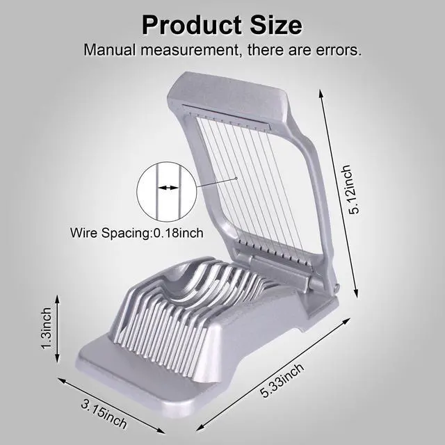 Alt view image 6 of 6 - Egg Slicer for Hard Boiled Eggs Egg Cutter Strawberry Slicer Heavy Duty Aluminium Slicer Stainless Steel Wire Multipurpose Egg Slicer Dicer for Soft Fruit Mushroom,Egg Slicer