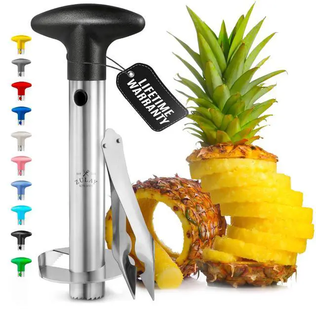 Main image of Stainless Steel Pineapple Corer & Slicer Heavy Duty Pineapple Cutter & Eye Removal Tool Effortless Core Remover Tool with Sharp Reinforced Blade & Ergonomic Handle - Black