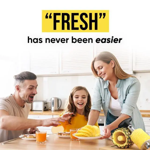 Alt view image 5 of 7 - Stainless Steel Pineapple Corer & Slicer Heavy Duty Pineapple Cutter & Eye Removal Tool Effortless Core Remover Tool with Sharp Reinforced Blade & Ergonomic Handle - Black
