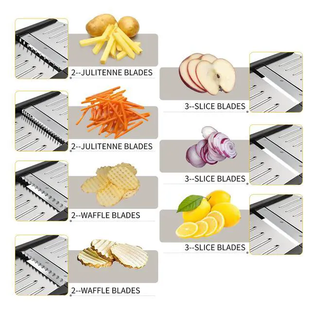 Alt view image 3 of 7 - Mandoline Slicer for Kitchen, 7-in-1 Adjustable Vegetable Slicer