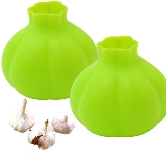 Alt view image 2 of 7 - Silicone Garlic Peeler Garlic Skin Remover Keeper Easy Quick to Peel2 PCS Garlic Cloves Automatic Garlic Skin Remover Keeper Garlic Roller Peeling funny kitchen tools