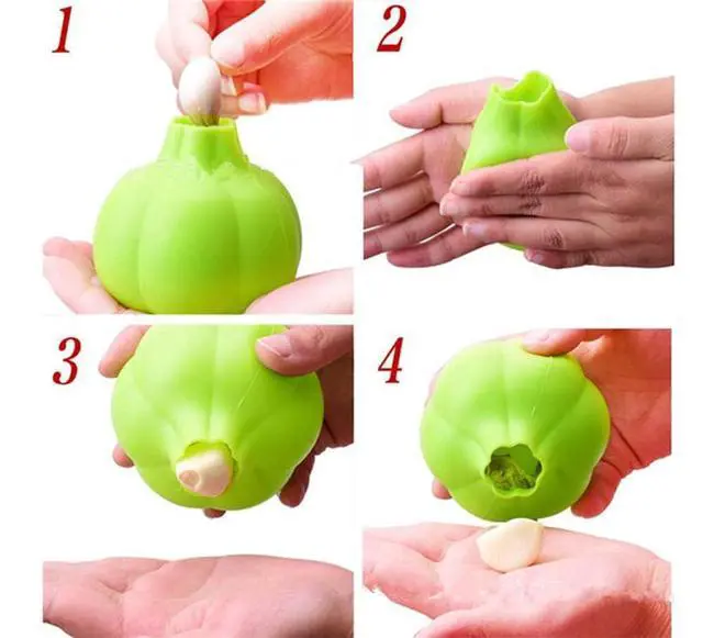 Alt view image 4 of 7 - Silicone Garlic Peeler Garlic Skin Remover Keeper Easy Quick to Peel2 PCS Garlic Cloves Automatic Garlic Skin Remover Keeper Garlic Roller Peeling funny kitchen tools
