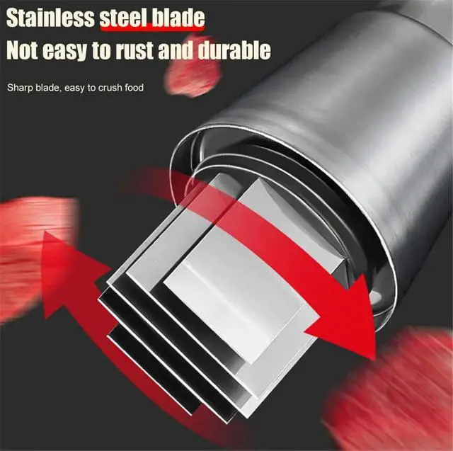 Alt view image 7 of 7 - Manual Garlic Chopper Garlic Crusher Pressing Handheld Food Chopper Slicer Vegetable Cooking Crusher Stainless Steel Home Kitchen Accessories, Silver