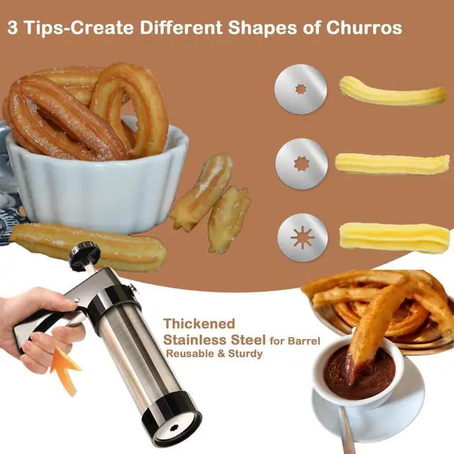 Alt view image 3 of 6 - Churrera Churro Maker Machine, Long Churro Piping Tip and Large Bag