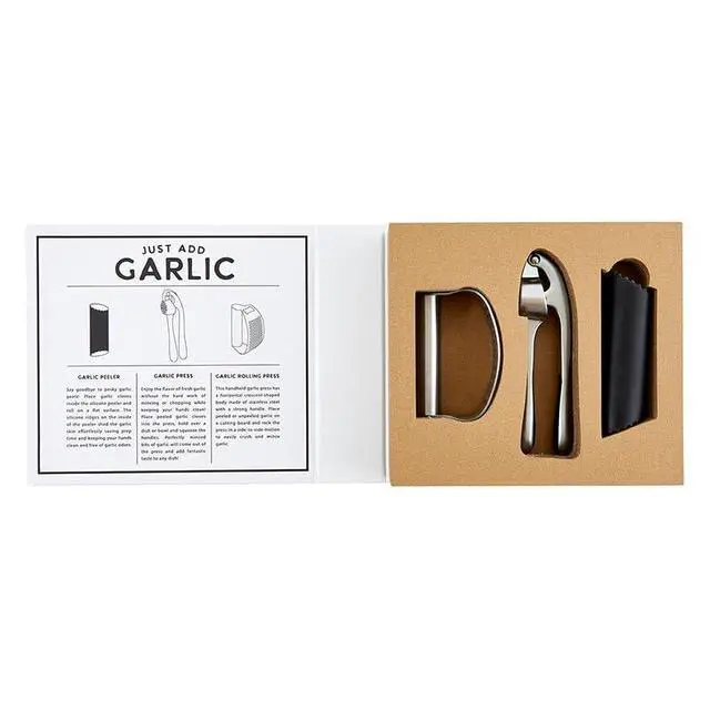 Alt view image 3 of 4 - Gift Set Kitchen Essentials Tool Kit Black and White Cardboard Book Gifts, 3-Pieces, Love Garlic