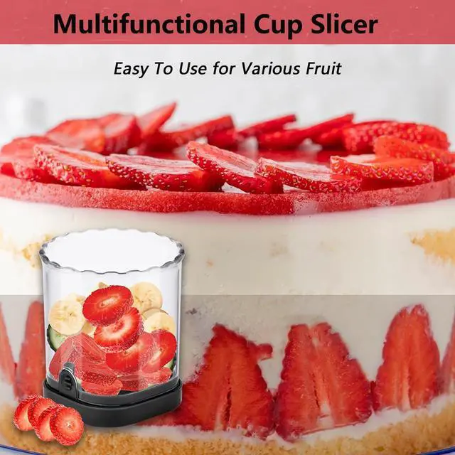 Alt view image 3 of 7 - Fruit Slicer Cup,Strawberry Cutter Slicer with Stainless Blades for Egg Banana Cucumber Mushroom,Detachable Kitchen Gadget Tool Vegetable Salad Cut Slice -Precision Berry Cutter Black