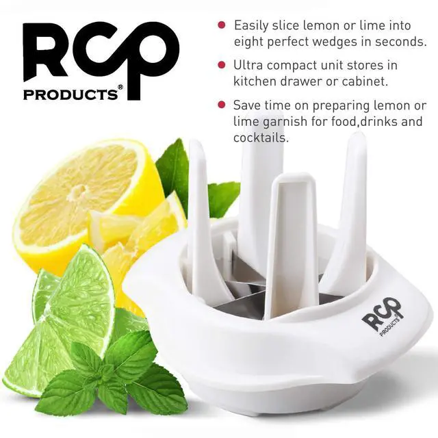 Alt view image 3 of 5 - Lemon/Lime Slicer, to Garnish Food Drink - Stainless Steel Lime Cutter | Lemon Wedge Cutter for Perfect Lime Slices rebanador de limon - Chelda Lemon Salt and Tequila