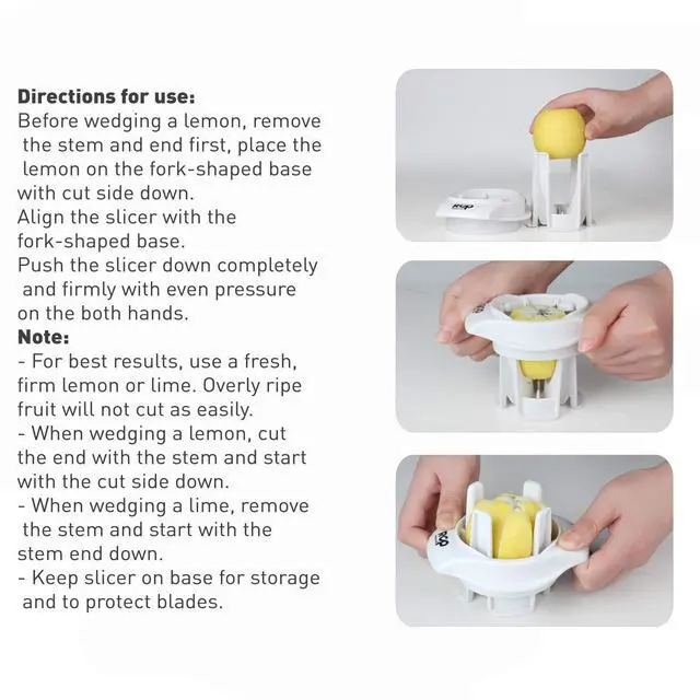 Alt view image 4 of 5 - Lemon/Lime Slicer, to Garnish Food Drink - Stainless Steel Lime Cutter | Lemon Wedge Cutter for Perfect Lime Slices rebanador de limon - Chelda Lemon Salt and Tequila