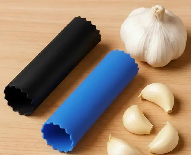 Alt view image 2 of 7 - Garlic Peeler Set 2 Pack Silicone Tube Rollers (Blue & Black) | Quickly Peel Garlic Cloves Without Mess | Food-Grade, Odor-Free, Dishwasher Safe Kitchen Tool