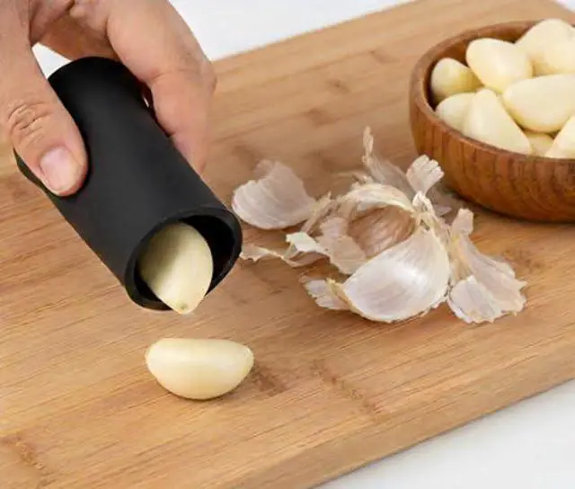 Alt view image 6 of 7 - Garlic Peeler Set 2 Pack Silicone Tube Rollers (Blue & Black) | Quickly Peel Garlic Cloves Without Mess | Food-Grade, Odor-Free, Dishwasher Safe Kitchen Tool