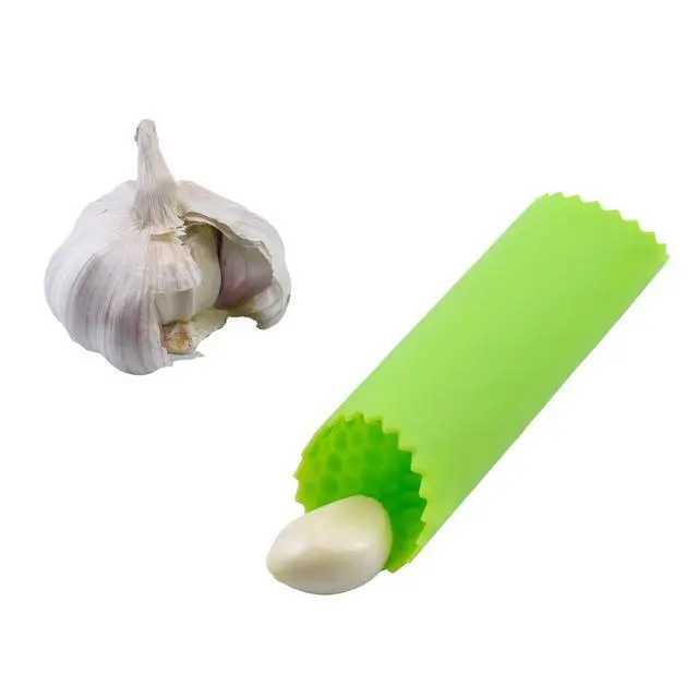 Alt view image 2 of 5 - Silicone Garlic Peeler, Garlic Peeler Skin Remover Roller Keeper, Garlic Tube Rollers Skin Remover (Yellow, Green, Blue)