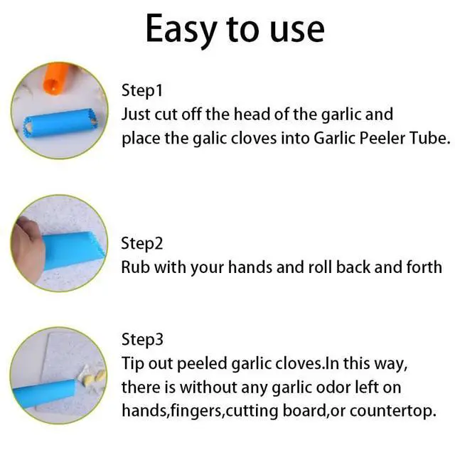 Alt view image 3 of 5 - 5 Pcs Silicone Garlic Peeler Tube, Garlic Peeler Skin Remover Roller - Easy-Use Kitchen Tool for Peeling Garlic