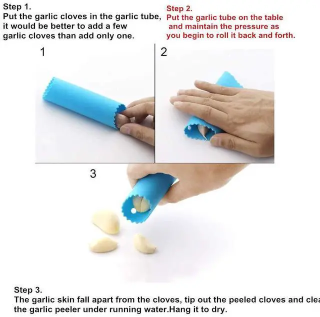 Alt view image 7 of 7 - Silicone Garlic Peeler Tube Rollers Skin Remover, Garlic Roller Peeling Tube Tool for Useful Kitchen Tools (Blue,Green)