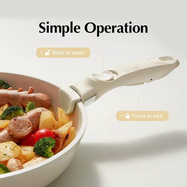 Alt view image 2 of 7 - Removable Handle White - Detachable Handle Cookware Replacement, Universal Cookware Handle, Ideal Replacement for All Cookware