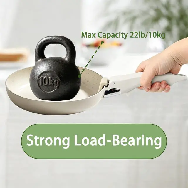Alt view image 4 of 7 - Cream White Detachable Pan Handles with 2 PCS Silicone Oven Mitts Heat Resistant, Universal Pan Replacement Handles for Pots and Pans