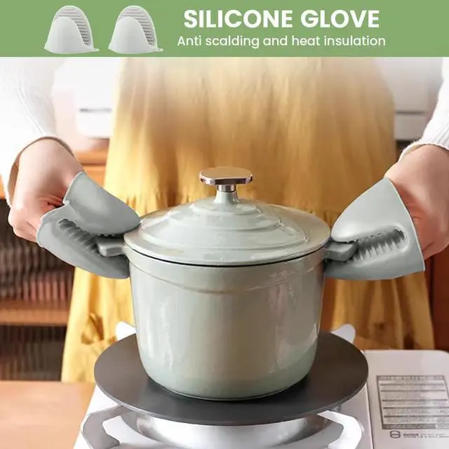 Alt view image 7 of 7 - Cream White Detachable Pan Handles with 2 PCS Silicone Oven Mitts Heat Resistant, Universal Pan Replacement Handles for Pots and Pans