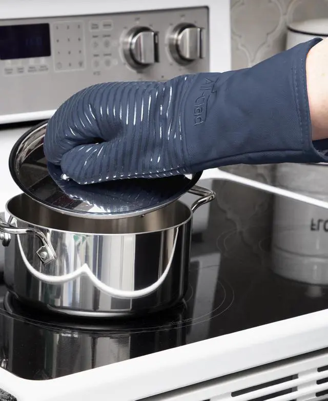 Alt view image 5 of 7 - Premium Silicone Oven Mitts, 2-Pack, Indigo