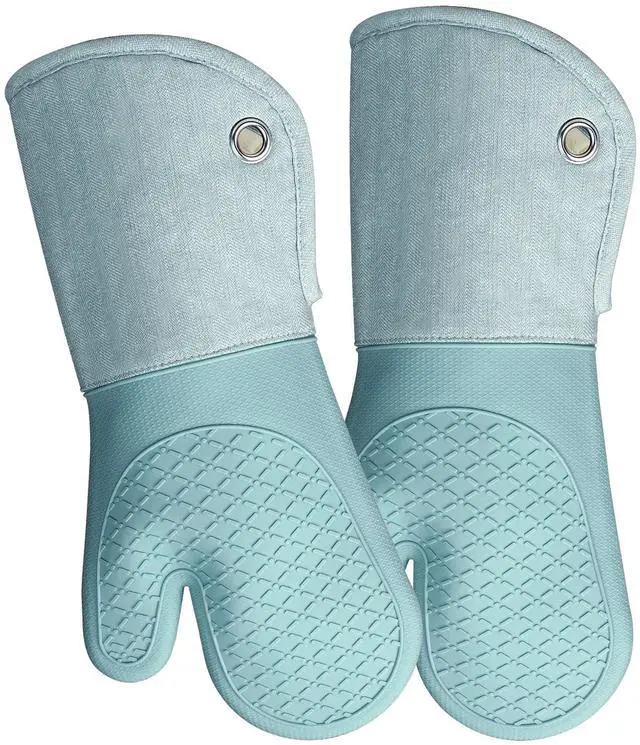 Main image of Microwave Silicone Oven Mitts one Pair, Kitchen Mitten Set