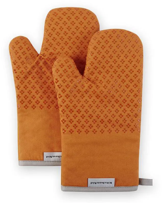 Main image of Asteroid Oven Mitt Set, 7"x12.5", Honey Orange, 2 Piece