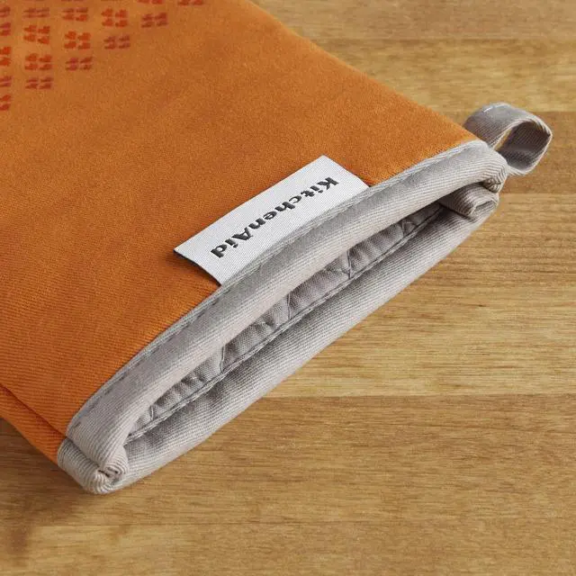 Alt view image 4 of 6 - Asteroid Oven Mitt Set, 7"x12.5", Honey Orange, 2 Piece
